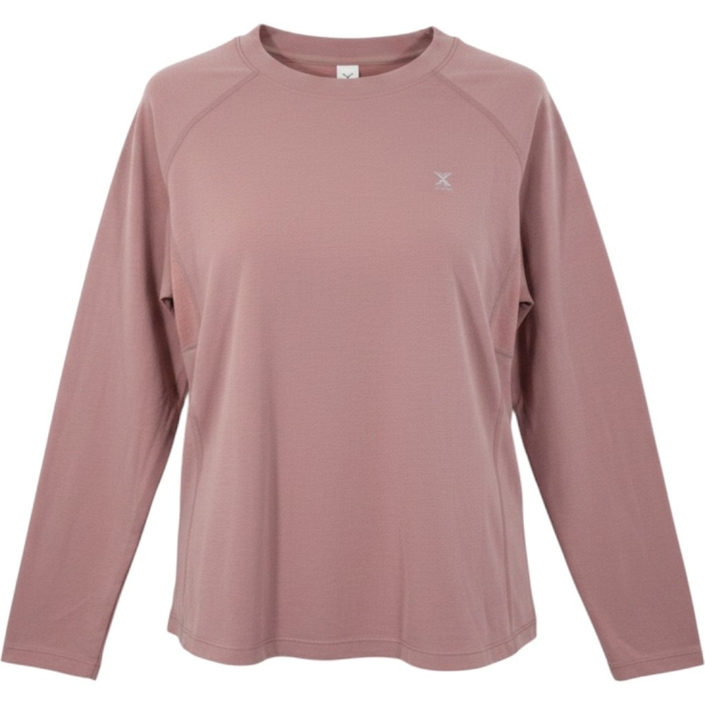 Xersion‎ Women's Plus Crew Neck Long Sleeve Breathable Lightweight Top Pink 0X